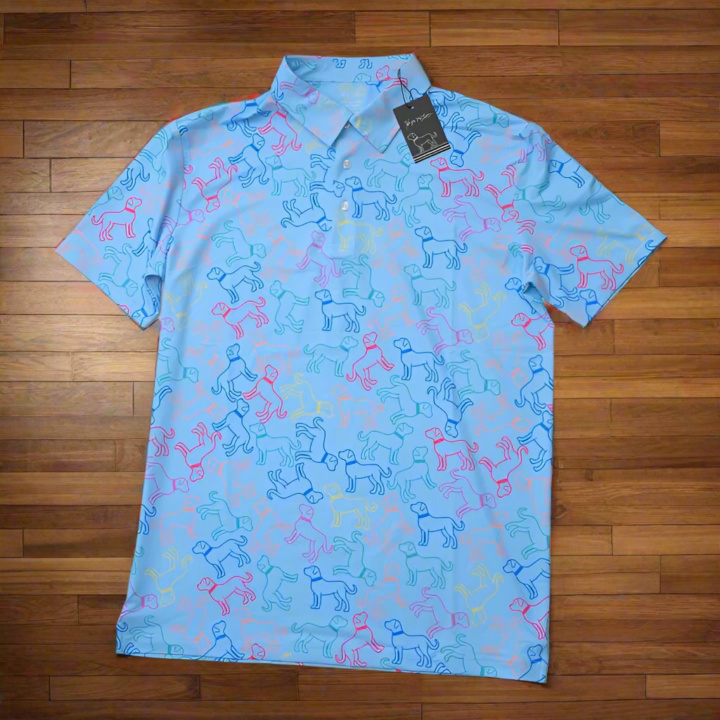Modern Performance Polo Shirt | Stylish Dog Print Polo | Hugh McLean