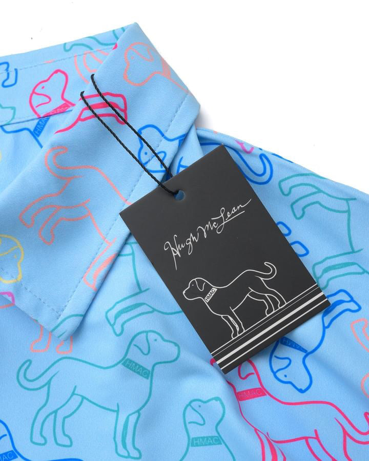 Modern Performance Polo Shirt | Stylish Dog Print Polo | Hugh McLean