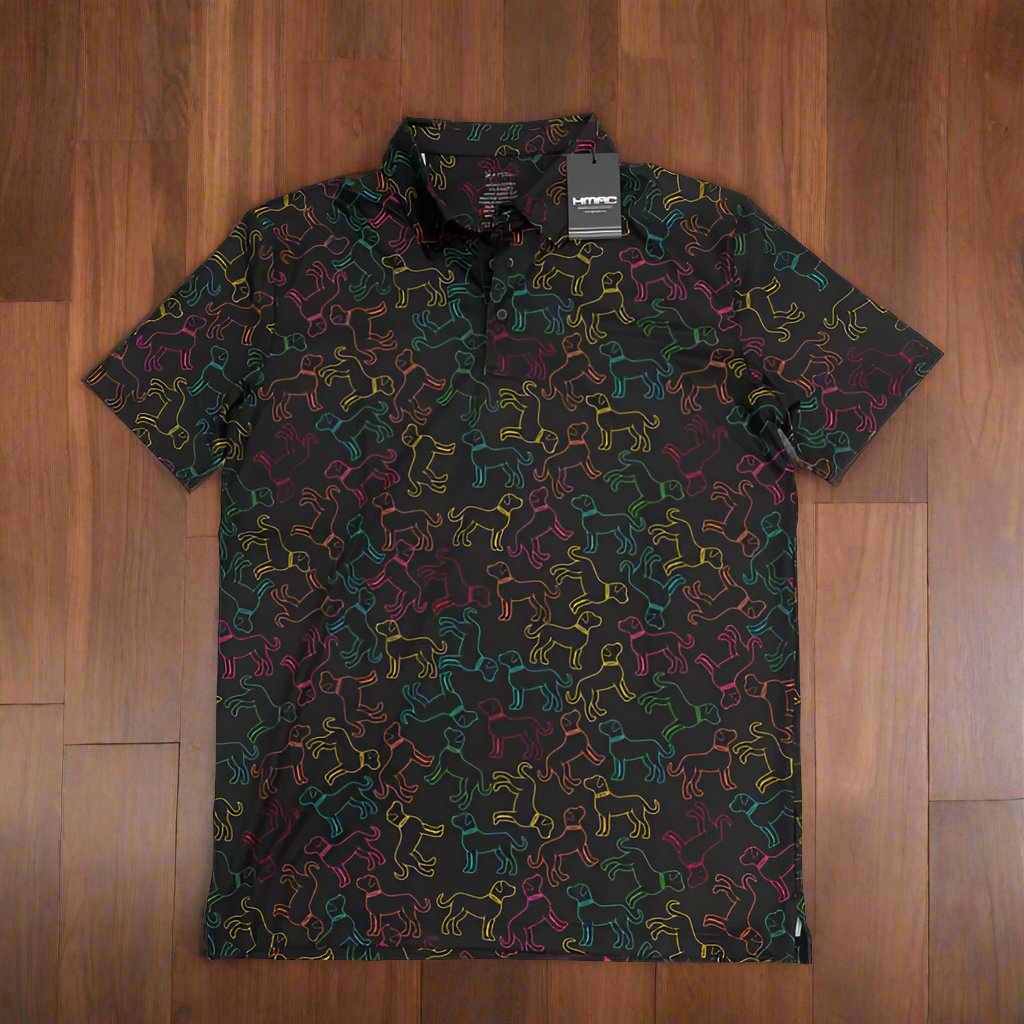 Modern Performance Polo Shirt | Stylish Dog Print Polo | Hugh McLean